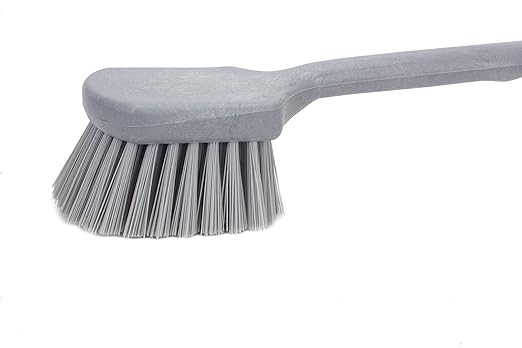 SPARTA 40501EC23 Plastic Large Scrub Brush, Kitchen Brush, Utility Brush With Long Handle For Cleaning, 20 Inches, Gray