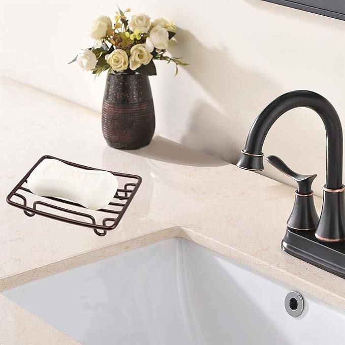 Bar Soap Dish Holder for Shower Bathroom Stainless Steel Rust Proof Self Draining, Bronze-2 Pack