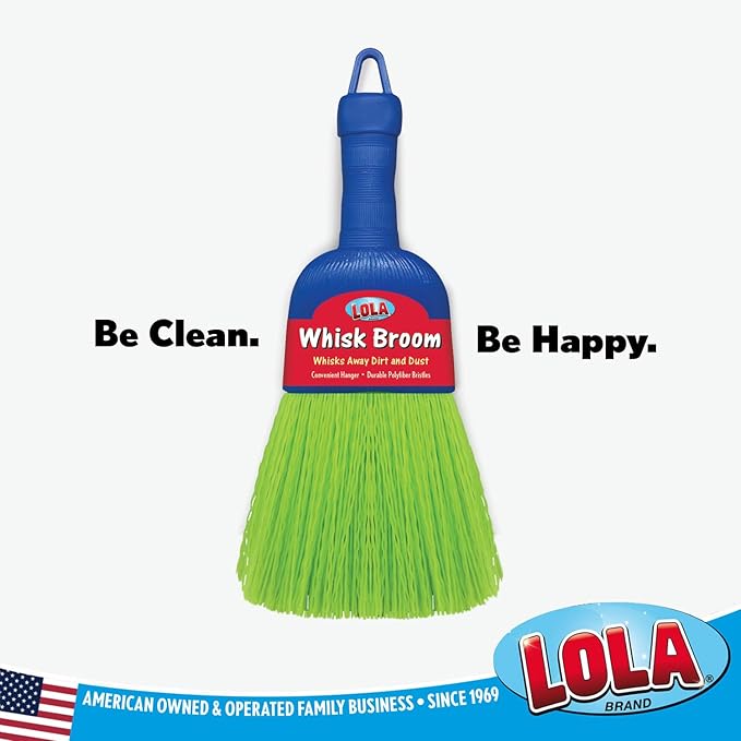 LOLA Whisk Broom, Hand Brush, 6 Pack, Durable Bristles, Whisks Away Dirt & Debris, Compact, Hang Hole for Easy Storage, Indoor/Outdoor