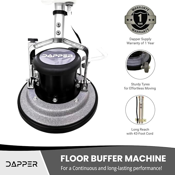 13" Heavy-duty Multi-Functional Floor Buffer Polisher Machine - Clean, Buff, Scrubb and Polish with Ease! Ideal for Carpets Too! Includes Optional Solution Tank, 2 Brushes and 3 Scouring Pads