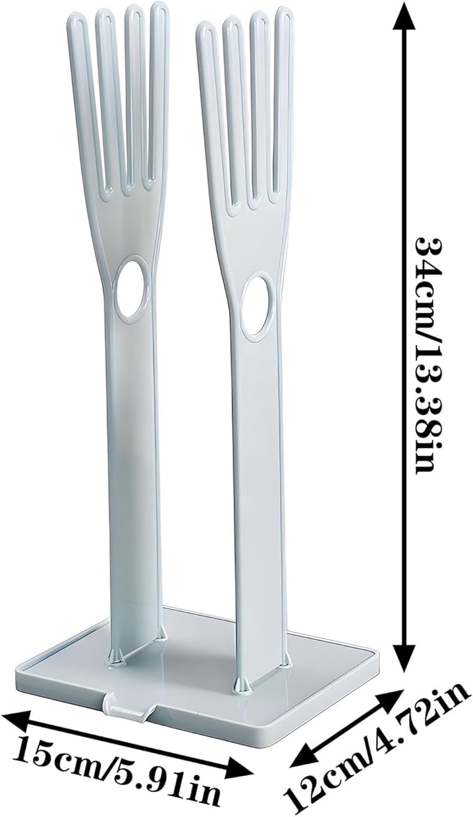 Kitchen Glove Holder Kitchen Glove Stand Holder Rubber Glover Drying Dryer Rack Reusable Rubber Glove Clothes Drying Rack for Dish Gloves and Rags (Blue)