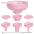 Wide Mouth Kitchen Funnel, Food Grade Plastic Cooking Canning Funnel with 4 Sizes Spouts for Filling Wide and Regular Mason Jars, Spray Dropper Oil Bottle Jug Spices Shampoo Sauce