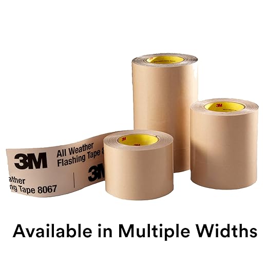 3M All Weather Flashing Tape 8067, 3 in x 75 ft, 1 Roll, Adhesive Backed Split Liner, Prevents Moisture Intrusion, Waterproof Flashing Seals Doors, Windows, Openings in Wood Frame Construction