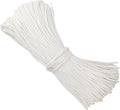 500 Feet 1/4 Inch White Polyester Rope, 6 mm Polypropylene Utility Rope for Kayaking, Camping, Home Decor