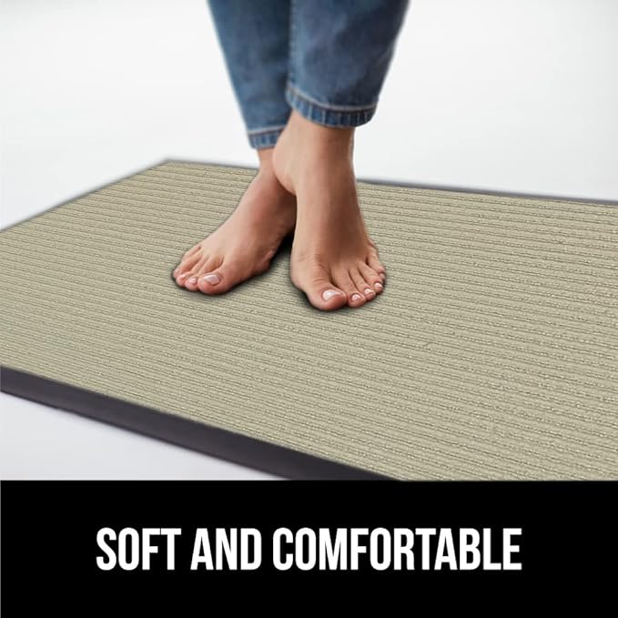 GORILLA GRIP Traffic Guard Door Mat, Heavy Duty Welcome Mats, Commercial Office Space Doormat, Waterproof, Fade Resistant, Strong Rubber Backing, Low Profile, Shoe and Boot Scraper, 29x17, Beige