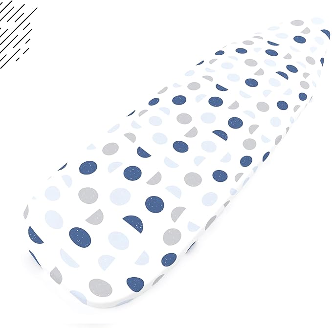 Encasa XO Ironing Board Cover and Pad 42"x14" - Thick 3mm Felt Padding, Drawstring Tightening & Lock, Easy Fit, Scorch & Stain Resistant, Fits Medium Ironing Board - Blue Moon