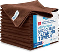 MW Pro Microfiber Cleaning Cloth | Brown | 12 Pack | 16” x 16” | Coffee, Barista, Espresso Towels - Clean, Dust, Polish, Scrub, Absorbent