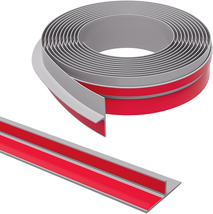 T-Shaped Door Draft Stopper, 1.97 in x 20 Ft Silicone Seal Strip for Windows Gaps, Weather Stripping Seal Strip Shower Sweep, Grey