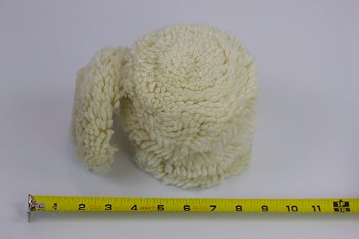 PMD Products 5pk 3" Inch (75MM) Buffer Polish Pads Long Natural Wool Hook and Loop Attached