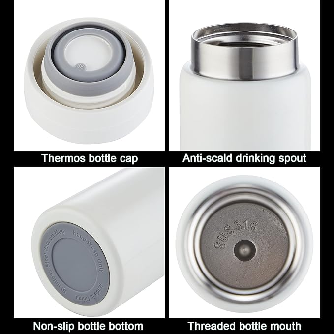 10oz Mini Water Bottle Stainless Steel Thermos Small Flask - Insulated Vacuum, Leak Proof, Keeps Drinks Hot/Cold - Ideal for Coffee, Tea, Water - Yellow
