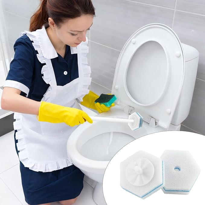 50 Pcs Disposable Toilet Brush Refills, Toilet Bowl Cleaning Wand Refills, Toilet Brush Replacement Head for Bathroom and Toilet Cleaning