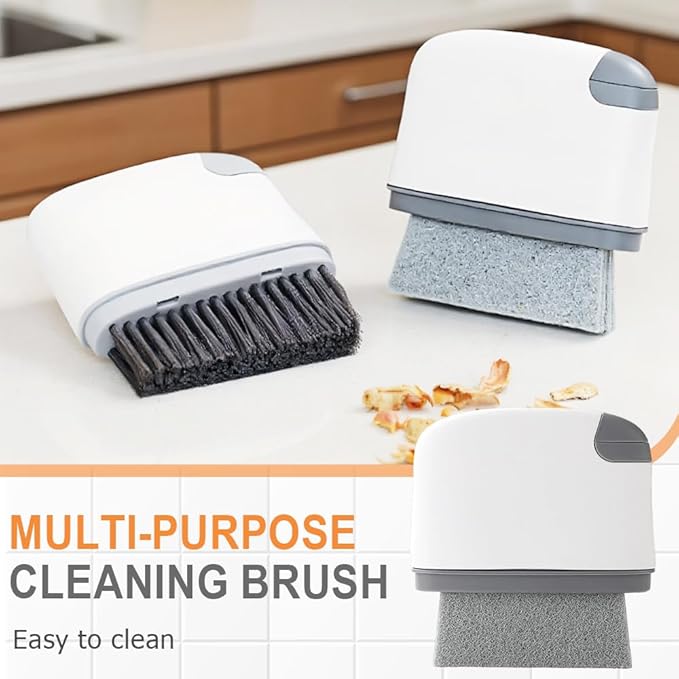 2 in 1 Groove Cleaning Brush, Upgraded Crevice Cleaning Brush & Magic Window Track Cleaner for Sliding Door Tracks, Window Sills, Tile Lines, Car Vents, Kitchen and Bathroom Tight Spaces (3PC)