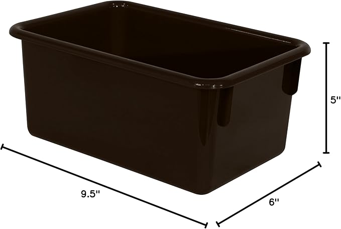 Wood Designs Cubby Storage Bin, Heavy Duty Plastic Containers for Kids Brown Cubby Tray Set of 20