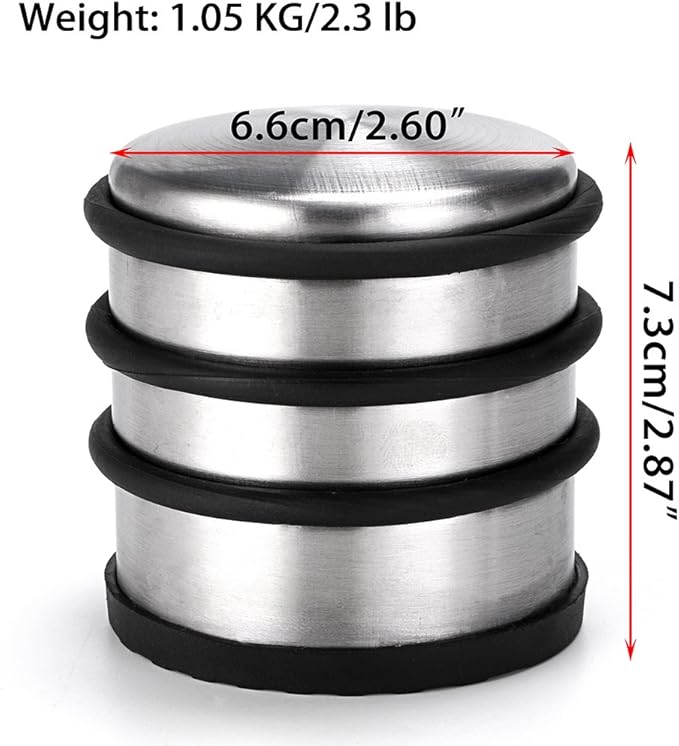 Sumnacon Heavy Duty Floor Door Stopper No Drill, Durability Stainless Steel Door Stops with Anti-Skid Rubber - Contemporary Decorative Safety Door Wedge for Home Office Commercial Industrial
