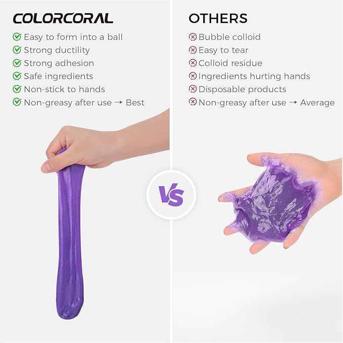 COLORCORAL Cleaning Gel for Car Universal Gel Cleaner Auto Detailing Car Vent Keyboard Cleaning Putty Car Interior Cleaner Dashboard Dust Remover Putty Auto Duster Cleaning Kit 160G - Purple