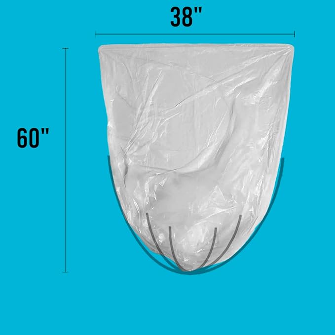 55-60 Gallon Trash Bags, 150 Count Bulk, Heavy Duty Clear Plastic Recycling Garbage Bags, Multi-purpose Can Liners for Business Home Commercial, Industrial Contractors, Storage, Outdoor