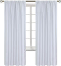 BGment Rod Pocket Room Darkening Curtains for Bedroom 72 Inches Long - Thermal Insulated Blackout Curtain Drapes for Living Room, 52 x 72 Inch, 2 Panels, Greyish White