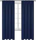 BGment Rod Pocket Blackout Curtains for Bedroom - Thermal Insulated Room Darkening Curtain for Living Room, 52 x 72 Inch, 2 Panels, Navy Blue