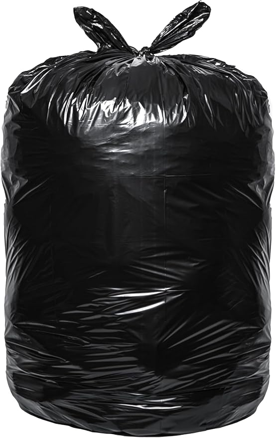 TYPLASTICS Heavy Duty 55-60 Gallon Trash Can Liners, 36" x 60", 1.2Mil, Black Garbage Bags, Multipurpose for Lawn, Leaf, Yard, Office, Outdoor, Gardening, Commercial and Industrial - Boxes of 100