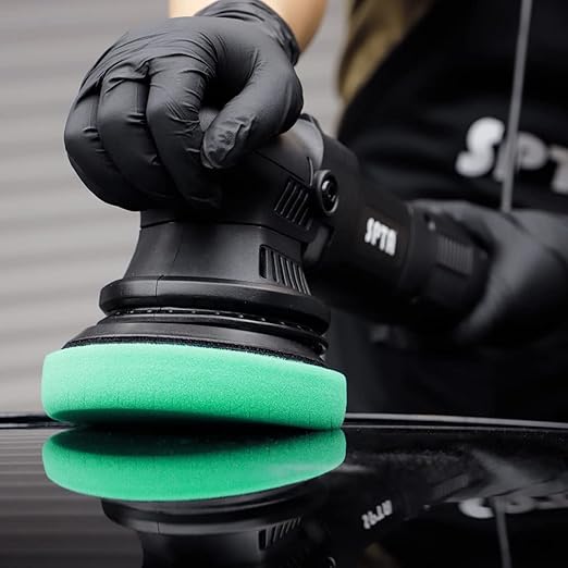 Green Heavy Cut Pad, Buffing Polishing Pads, SPTA 1Pc 5.5 Inch Face for 5 Inch 125mm Backing Plate Compound Buffing Sponge Pads for Car Buffer Polisher Compounding, Polishing and Waxing -FPTSS5G