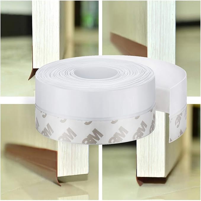 TAROSE Weather Stripping, Silicone Door Seal Strip Door, Window, Transparent 16 Feet Long (Width 35mm)