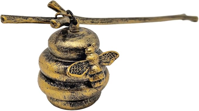 AIM & GGKK Vintage Bronze Beehive Candle Snuffer Extinguisher - Long Handle for Safe Flame Out, Decorative Candle Accessory with Bee Design