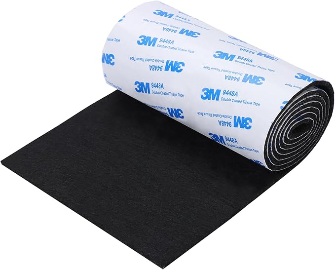 Felt Furniture Pads, Non Slip Self Adhesive Cuttable Furniture Pads Black Heavy Duty Felt Tape Strip Roll for Protecting Hardwood Floors Chair Wall Protector (40 x 5 x 0.12 Inch)