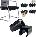 Rectangle U Shaped Chair Leg Tips Caps with Felt Pads,Furniture Feet Protector Slide Smoothly Glides No Scratches No Noise Protect Hardwood Floor,Fit 22mm(7/8inch) Diameter Tubular Leg (Black 8PCS)