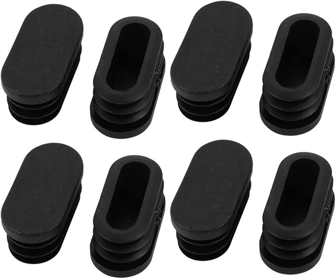 uxcell 40mmx20mm Plastic Non Slip Oval Chair Table Leg Protectors Cap Tube Insert 8pcs