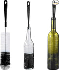ALINK 3-Pack Long Black Bottle Cleaning Brush for Narrow Neck Beer/Wine/Flask/Thermos/Sport Well, Brewing Bottle Cleaner, 16 Inches