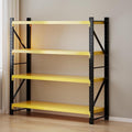 Storage Shelves Heavy Duty, Metal Garage Shelving Units, 4 Tier Storage Rack Shelf, Steel Industrial Shelving, Adjustable Standing Shelf for Basement/Warehouse Yellow and Black, W47.24*D19.69*H78.74