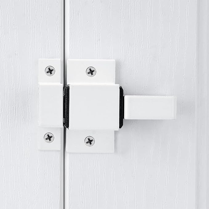 4 Packs Spring Door Lock, White Self-Closing Gate Latch with Aluminum Alloy, Security Latch for Windows, Cabinets & Gates