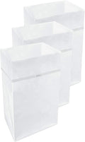 30 Gallon Disposable Pop-Up Trash Cans (3-Pack) with Fitted Bags – Foldable Garbage & Recycling Bins for Parties, Events & Kitchen (White, 30" H x 14" W x 17" D)