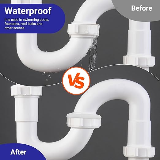 Moldable Silicone Putty, Waterproof, Stay Pliable,Good Plasticity for Repair and Fill Various Gaps in Bathrooms, Fountains, Water Pipes, Walls (White)