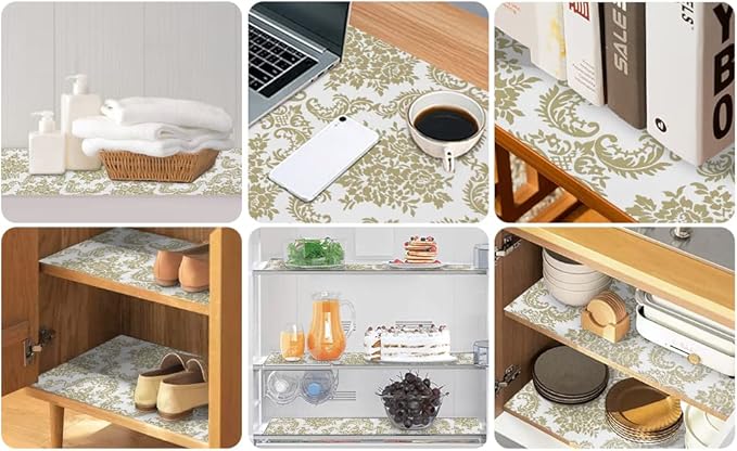 Shelf Liner Non Adhesive, 12 Inch x 10 Feet Cabinet Liners for Pantry Drawer Vanity, Drawer Liners Strong Grip Non Slip Waterproof, Shelf Liners for Kitchen Cabinets