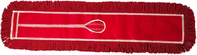 Commercial Dust Mop Replacement Head – 36 x 5 in. Cotton Nylon Reusable Mop Head – Industrial Dust Mop Refill for Floor Cleaning & Janitorial Supplies, Red