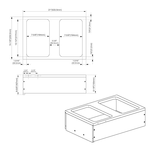 Dowell B18/B21 Wood Base Wastebasket Pullout with Two 35Qt Plastic Bins (4008 0218 35 * 2)