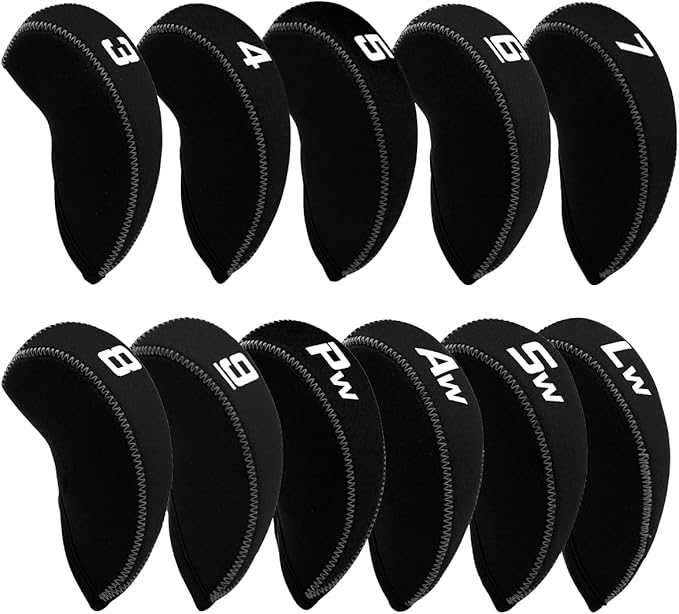 Golf Iron Covers for Golf Clubs Neoprene Golf Iron Cover Set 11pcs/10pcs Golf Iron Headcovers Golf Club Head Covers Fit All Brands