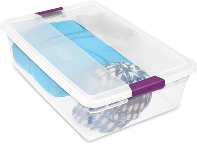 Sterilite 24-Pack ClearView Latch Box, Stackable Storage Organizer Bins for Home, 32 Quart