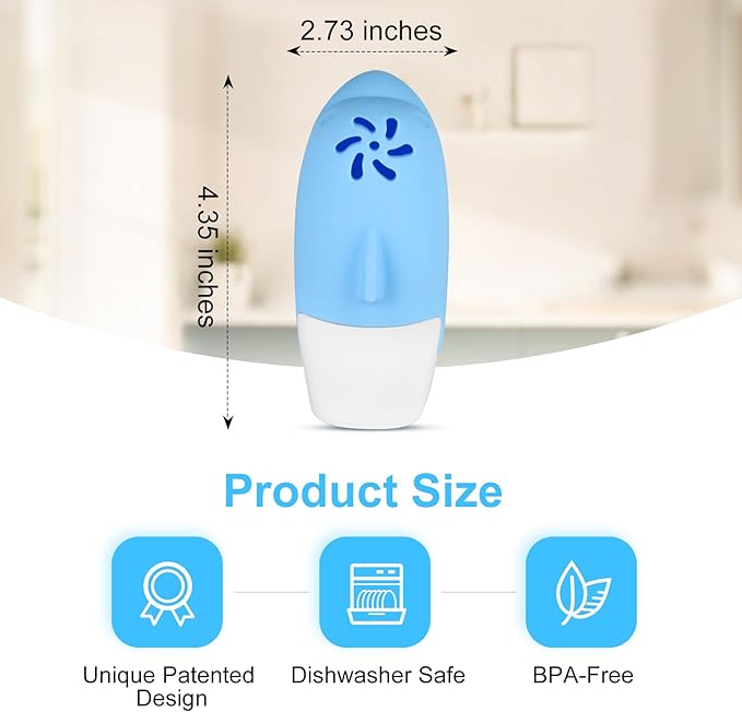 Asltw Upgrade Cute Fridge Deodorizer, Dolphin Fridge Cleaner, Freezer Odor Freshener, Add Baking Soda Reusable Fun Kitchen Gadgets (Blue)