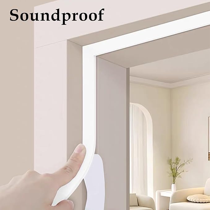 Weather Stripping Door Seal White,Self Adhesive Foam Tape High Density Foam Sealing Strip,Air Conditioner Window Seal,Soundproof Foam Tape Roll(1/2" W X 1/13" T X 33' L)