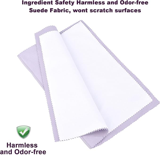 SEVENWELL Silver Polishing Cloth, Jewelry Cleaner Cloth for Sterling Silver Jewelry, Gold, Platinum, Silverware, Diamonds, Gemstones, Coins (Purple)