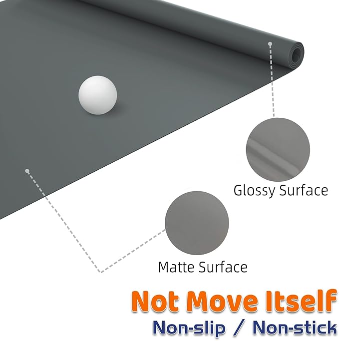 Warome Silicone Mat,78.7”x 23.6” Heat Resistant Mats for Countertop,Extra Large Countertop Protector Mat, Multi-functional Cuttable Kitchen Counter Mat, Silicone Mats for Kitchen Counter/Crafts- Grey