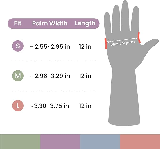 Rubber Cleaning Gloves for Dishwashing, 4 Pairs Reusable Kitchen Gloves for Washing Dishes and Household Cleaning, Blue Dish Gloves with Flocked Lining and Non-Slip Grip, Pefect for Woman Men - M