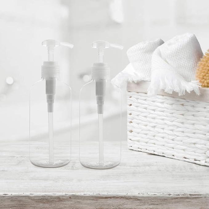 Yebeauty 16 Pack 10oz/300ml Pump Bottle Shampoo Pump Dispenser, Shampoo Bottles with Pump Clear Empty Plastic Refillable Shower Bottle Dispenser Containers with Travel Lock for Soap Cream Lotion Gel