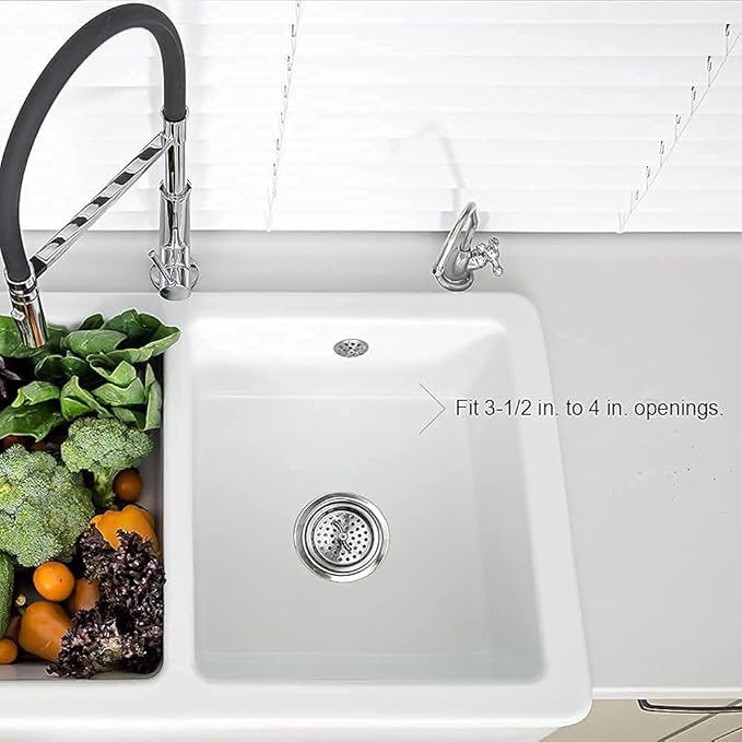 304 Stainless Steel Kitchen Sink Twist Lock Basket Drain Assembly W/Brass Nuts-VARNAHOME