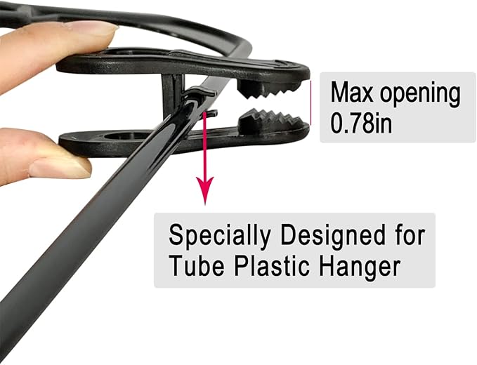 Black Hanger Clips 30 PCS, Plastic Hangers Clips Perfect for Plastic Velvet Hangers, Multi-Purpose Clothes Pins Finger Clip for Skirt Pants Hanger