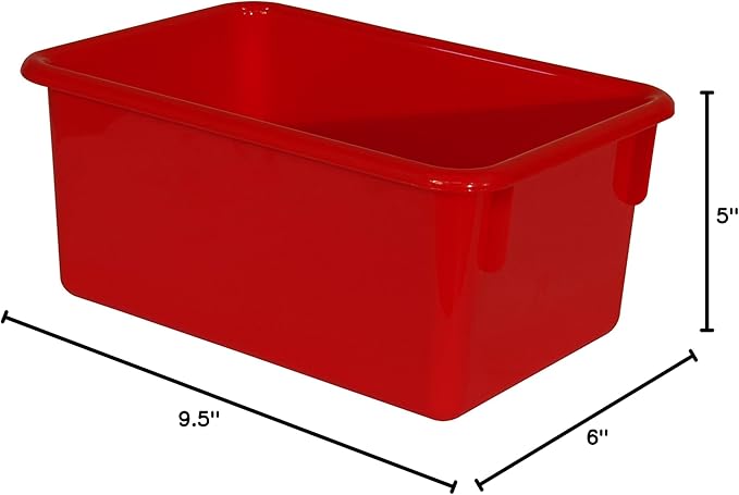 Wood Designs Cubby Storage Bin, Heavy Duty Plastic Containers for Kids Assorted Cubby Tray Set of 10