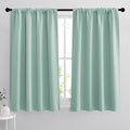 RYB HOME Room Darkening Kitchen Curtains 54 inch Length, Durable Privacy Window Drapes Thermal Insulated Panels Farmhouse Decor for Bedroom Studio Bathroom, W 42 x L 54 inches, Set of 2, Aqua