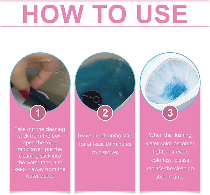 Multi-Functional Toilet Cleaning Sticks, 5 Colors, Long-Lasting Tank Cleaner and Bowl Freshener